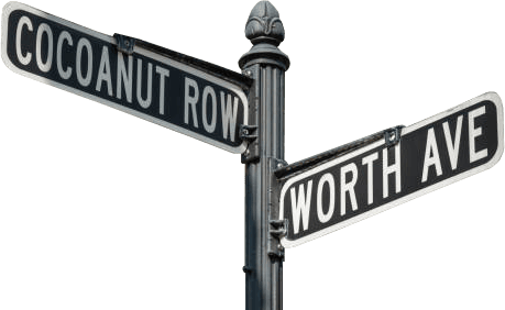 Cocoanut Row and Worth Avenue street sign